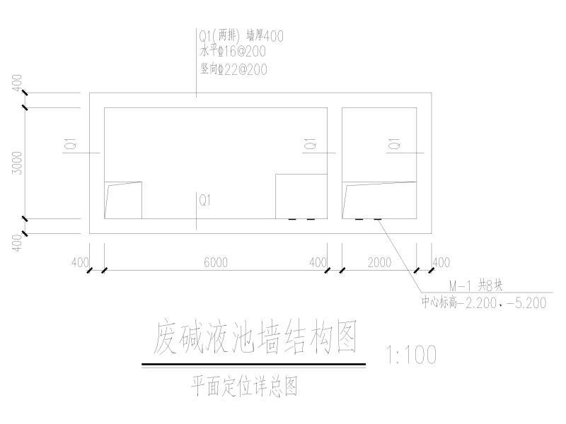 废碱液池结构图纸（CAD） - 1