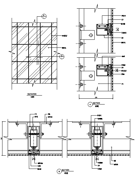 玻璃幕墙节点大样图 - 1
