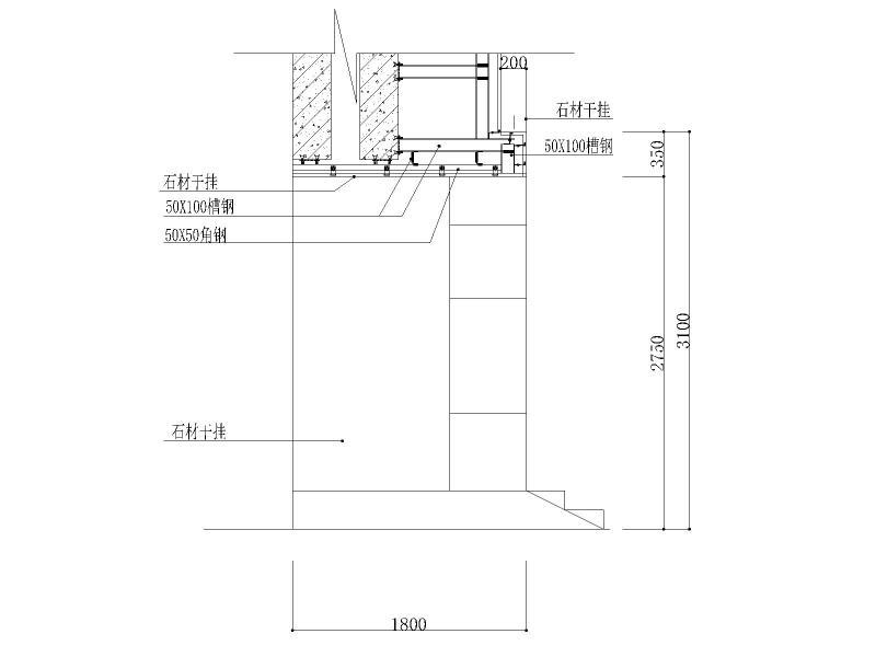 货梯入口立面CAD图纸剖面CAD图纸 - 3