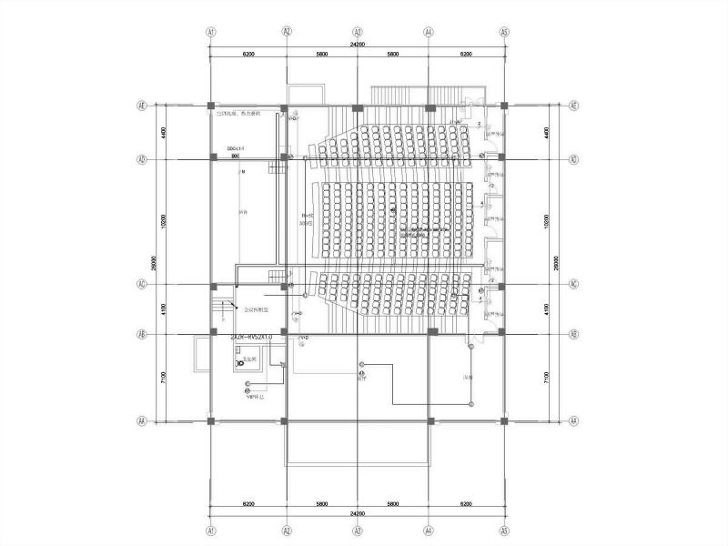 单层多功能厅电气施工CAD图纸 - 2