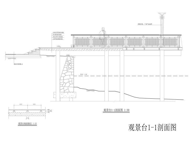 景观滨水栈道平台CAD图纸块合集 - 1