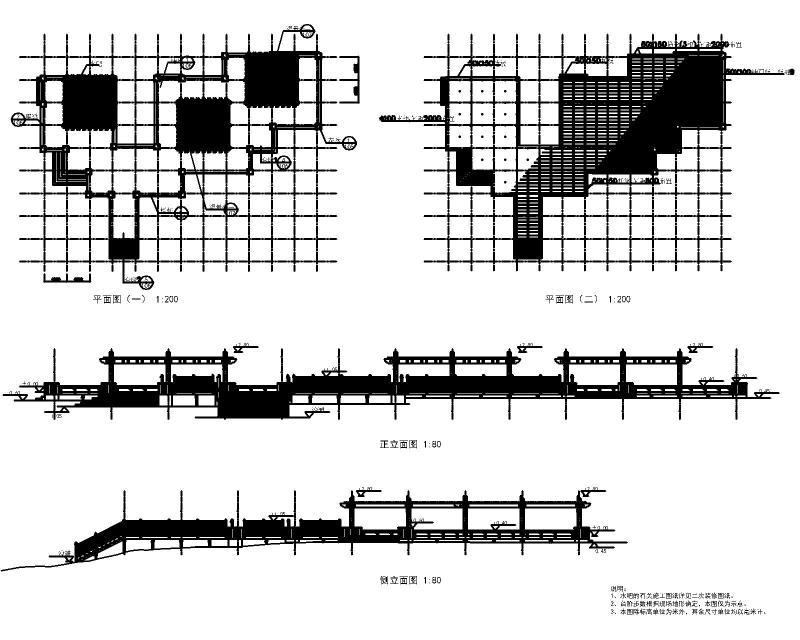 景观滨水栈道平台CAD图纸块合集 - 4