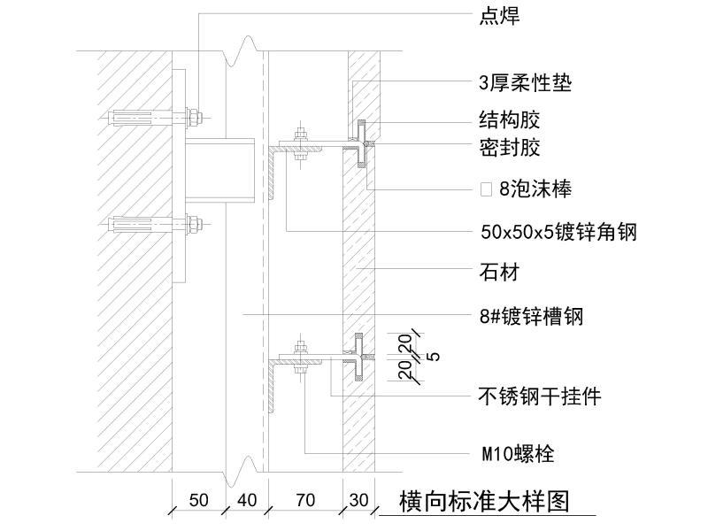 玻璃幕墙构造大样 - 3