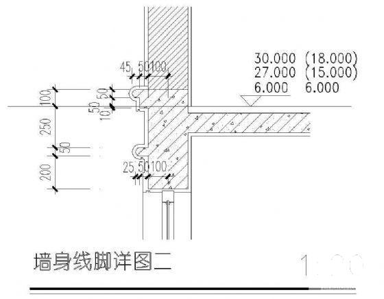 墙身线脚详图纸cad - 1