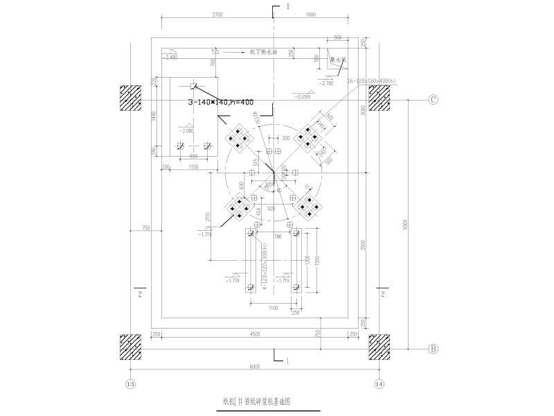 损纸碎浆机池结构详大样图（CAD） - 1