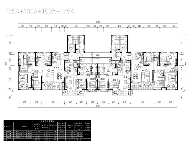 全生命周期微创新户型高层标准层户型CAD - 4