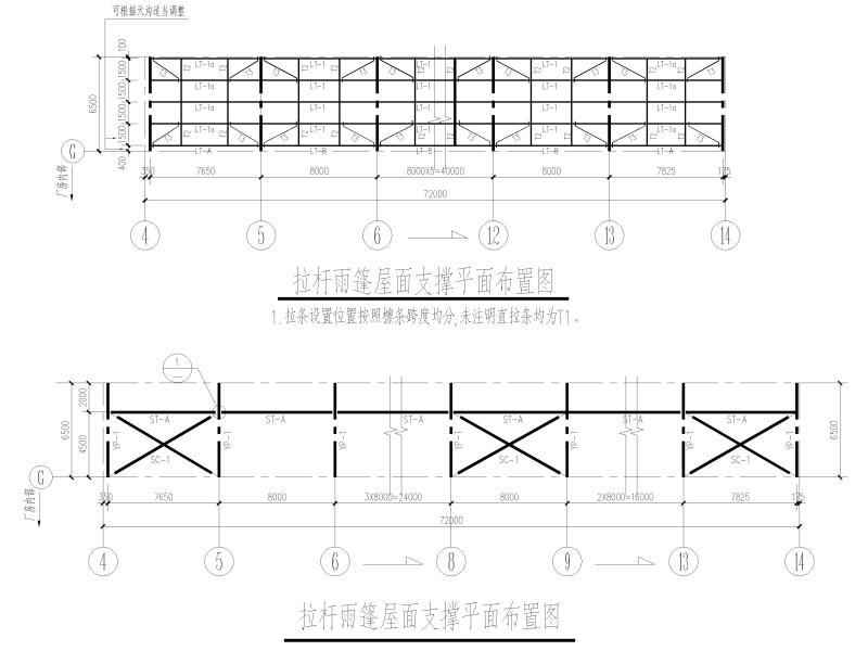 雨棚拉杆大样图 - 1