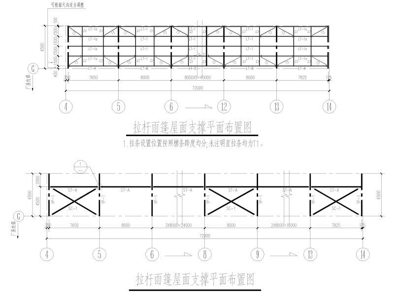 雨棚拉杆大样图 - 1