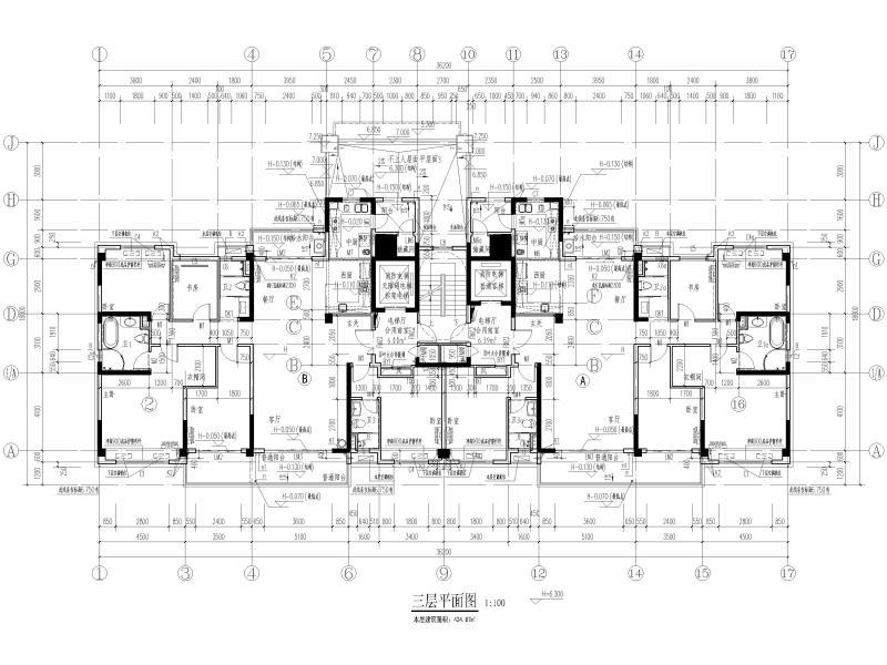 著名房企17层住宅全套施工CAD大样图2018 - 3