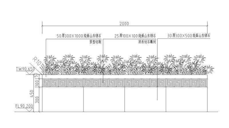 三联回纹树池详图纸设计_CAD - 2