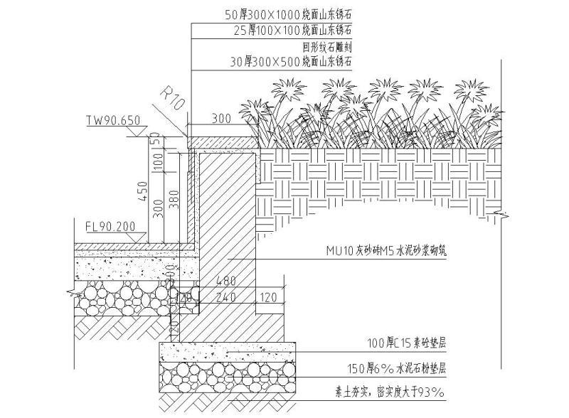 三联回纹树池详图纸设计_CAD - 3