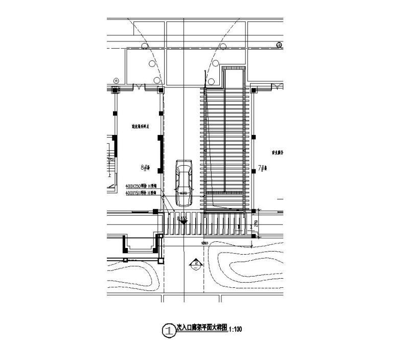 摩尔驿站次入口廊架详图纸设计_CAD - 2