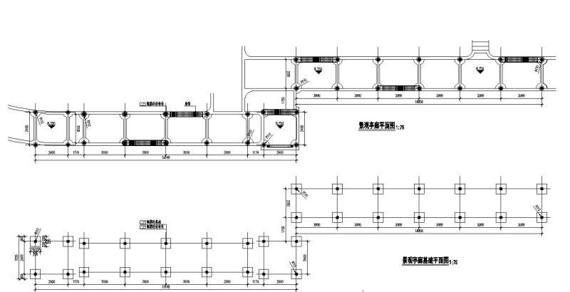 经典特色直防腐松木廊架详图纸设计_CAD - 3