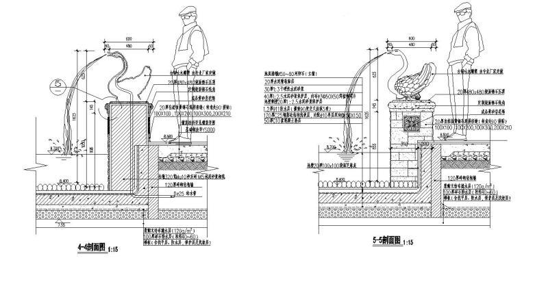 经典特色直防腐松木廊架详图纸设计_CAD - 5