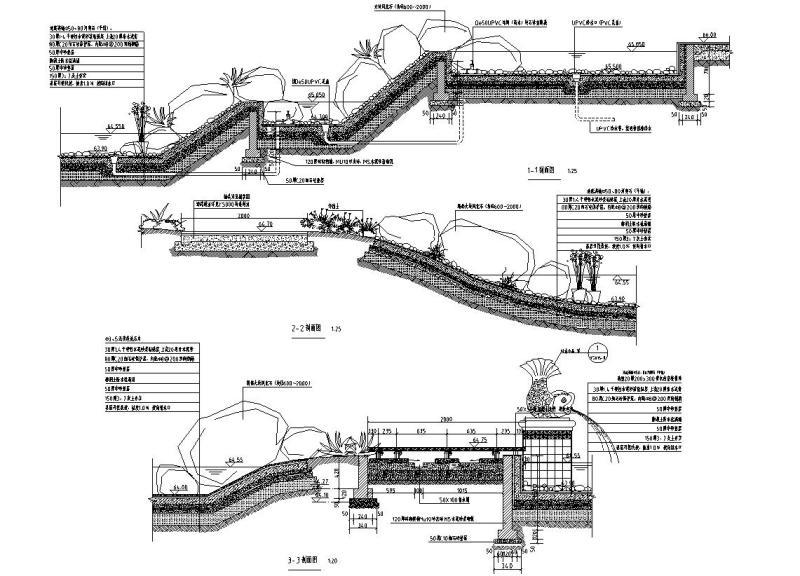 “依水阁兰”中心水系区CAD节点详图纸设计 - 1