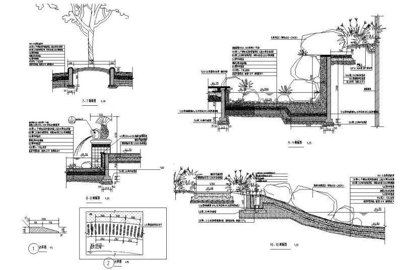 “依水阁兰”中心水系区CAD节点详图纸设计 - 3