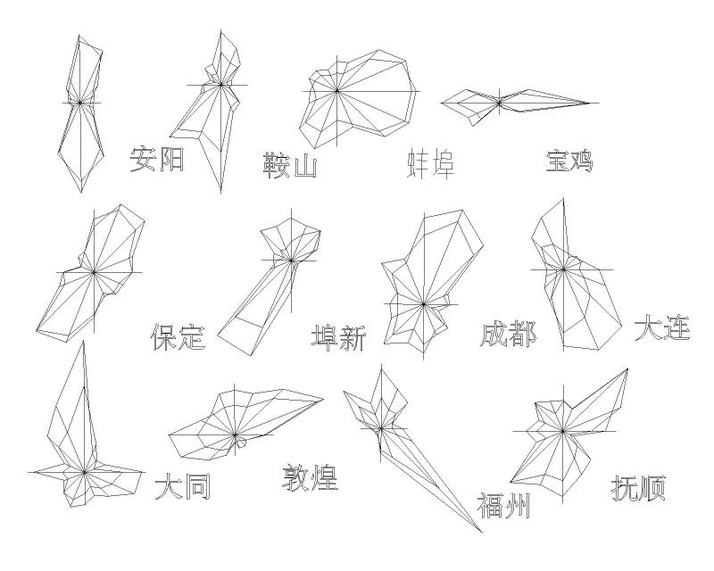 全国各省份风向玫瑰图纸CAD图纸块合集 - 1