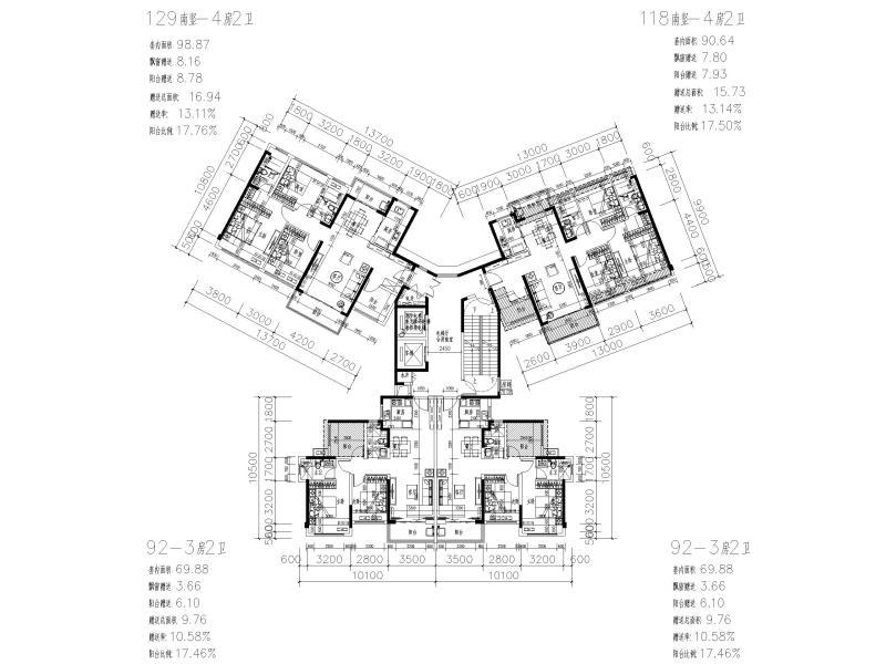 2019保利Y型住宅标准及选配8套CAD - 1