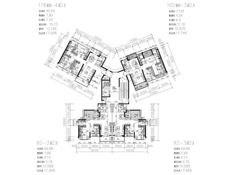 2019保利Y型住宅标准及选配8套CAD - 3