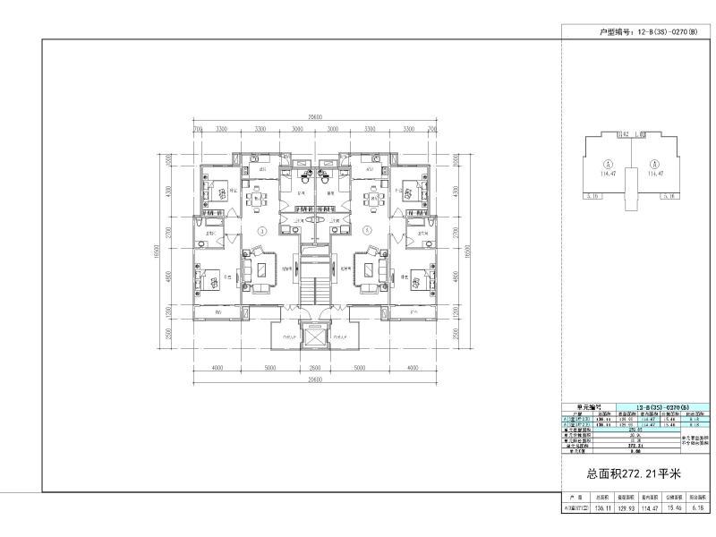 4-11层电梯入户洋房合院叠墅户型CAD - 1