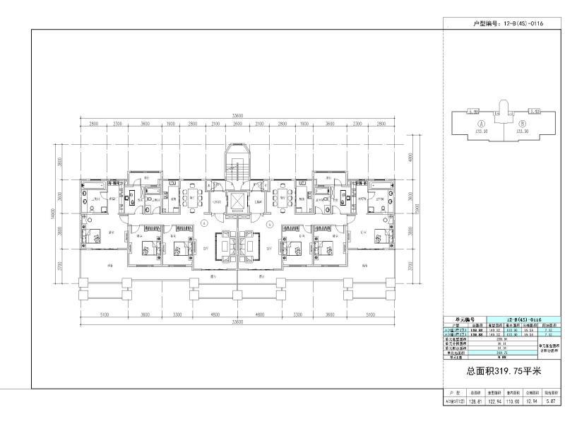 4-11层电梯入户洋房合院叠墅户型CAD - 4