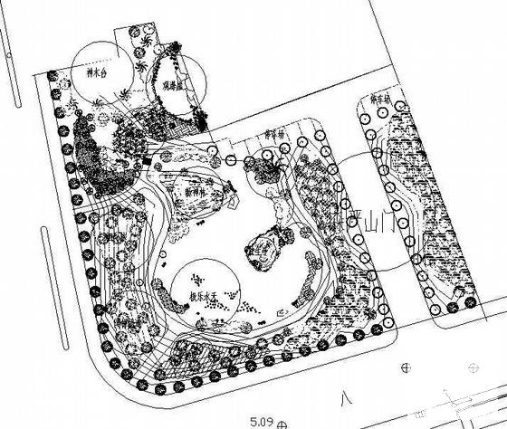 寺庙景观绿化总平_CAD - 1