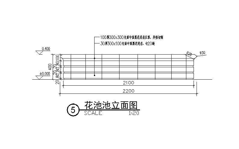 条形坐凳广场做法设计_CAD - 4