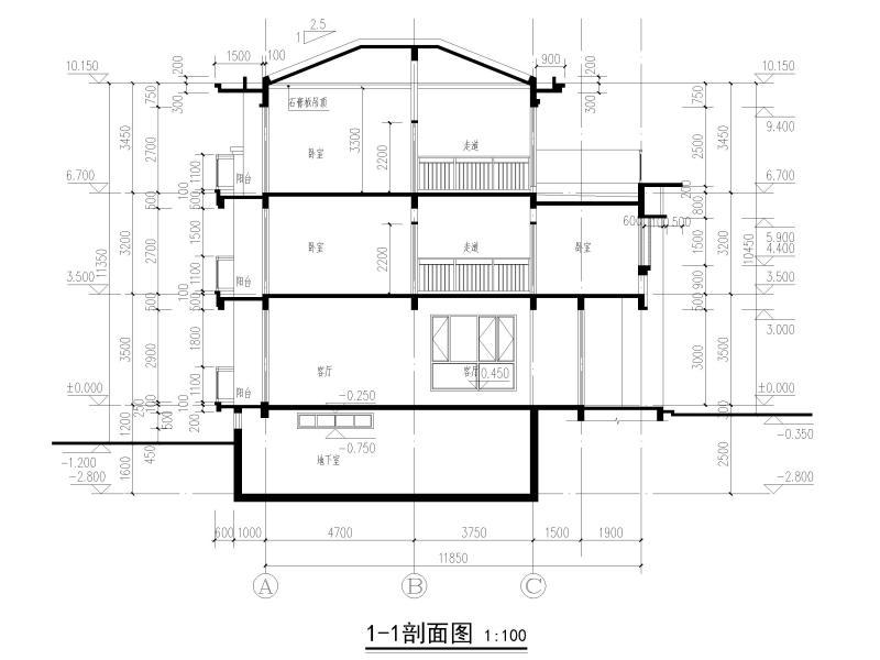 别墅建筑施工图纸 - 3