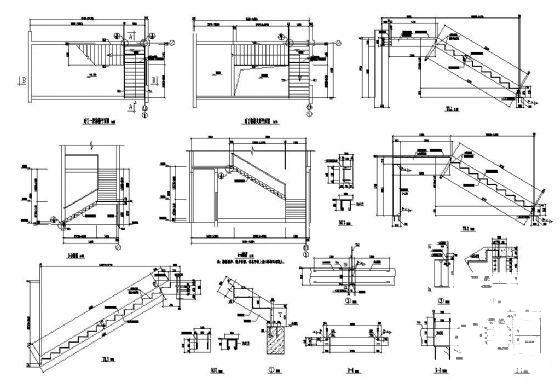 两折钢楼梯详图 - 1