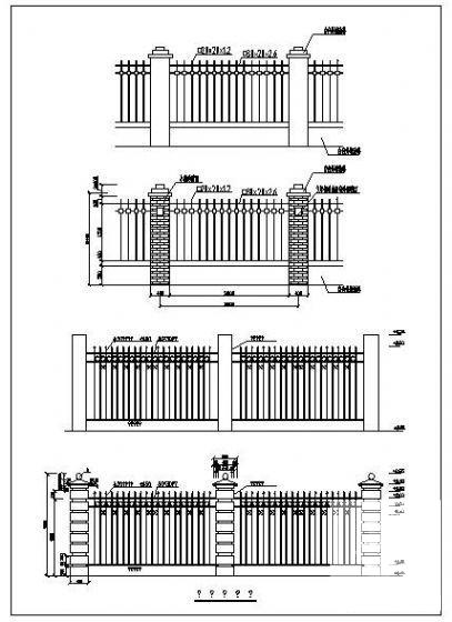 钢管围墙详图纸_CAD - 1