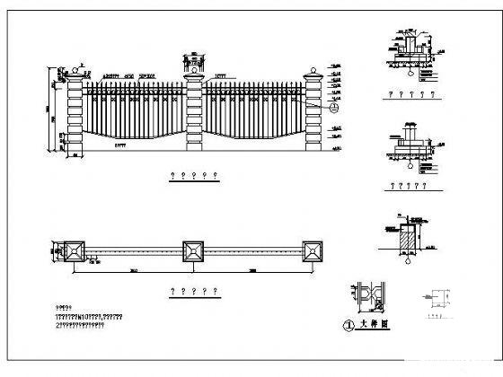 钢管围墙详图纸_CAD - 2
