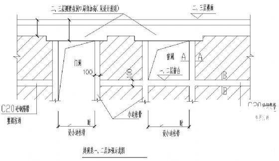 隔墙(砌体)抗震构造_CAD - 1