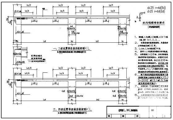 抗震等级KL、WKL纵向钢筋构造cad - 1