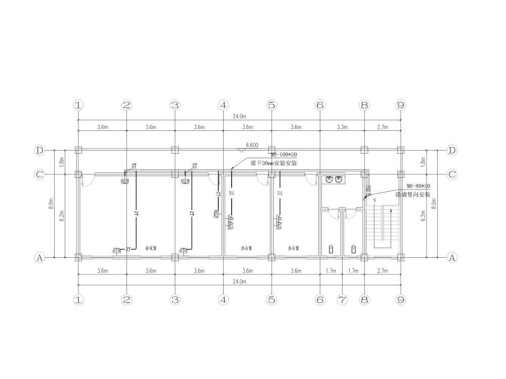 3层小型附属用房电气施工CAD图纸2019 - 3