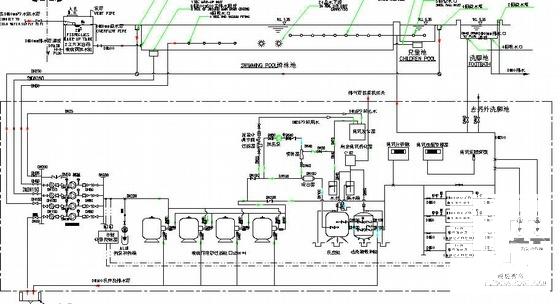 泳池流程图纸cad - 1