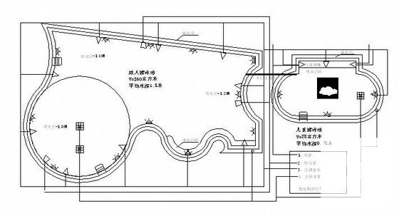 泳池施工全套图纸cad平面图及系统图 - 1