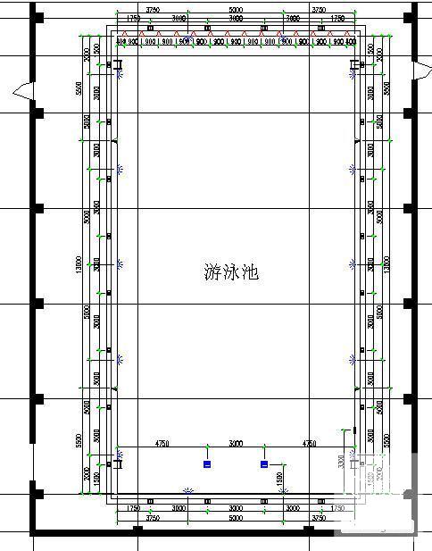 游泳池池体平面布置图纸cad - 1