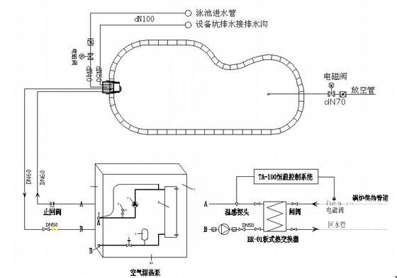 小区游泳池系统布置施工图纸cad - 1