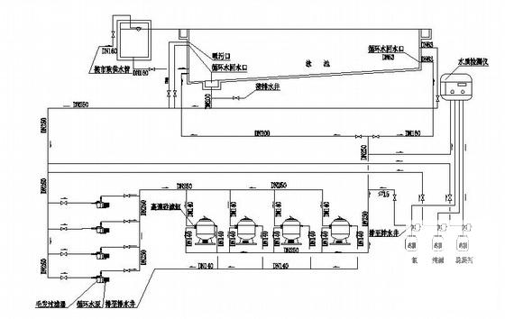 泳池循环过滤消毒系统图纸cad - 1