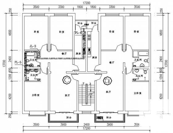 5层住宅水暖CAD施工大样图（首层为车库） - 3