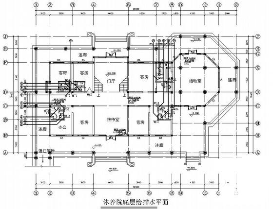 3层休养院给排水图纸cad - 1