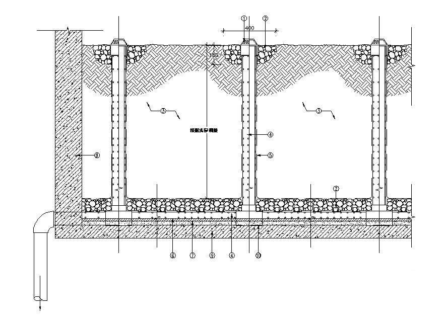 绿化排水系统剖面图纸cad - 1