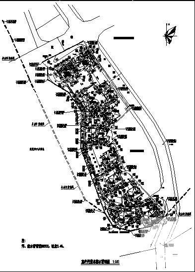 一高级别墅的室外给排水总图纸cad - 1