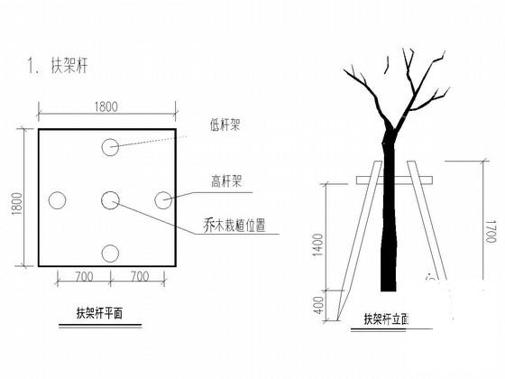 双向四车道城市次干路绿化工程设计cad图纸 - 1