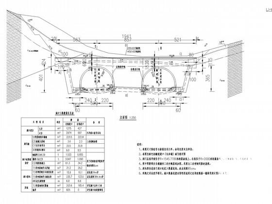 隧道工程洞门施工图纸设计cad - 1