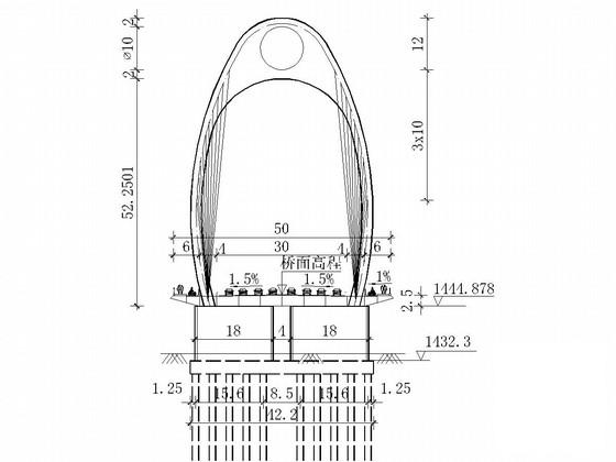 独塔组合梁斜拉桥设计图 - 2