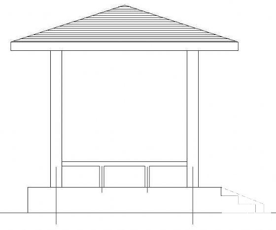 小区凉亭一详图纸cad平面图,剖面图,立面图 - 1