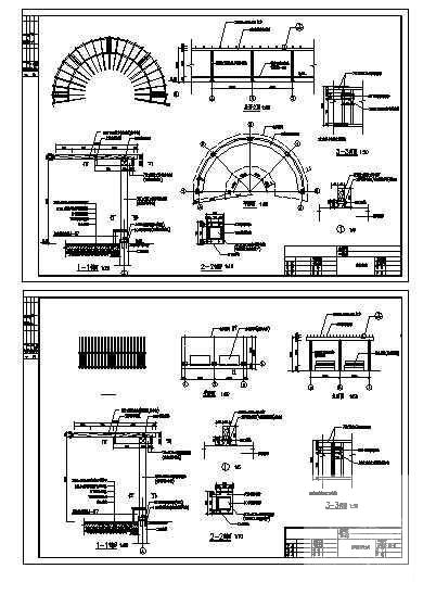 花架施工大样图纸cad - 3