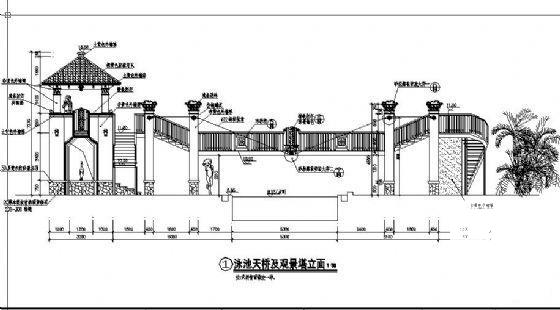 泳池横跨景观天桥做法cad - 2