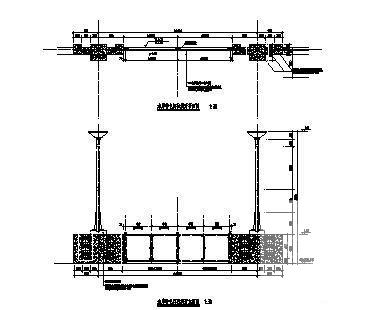 特色灯和围栏施工图纸cad - 1